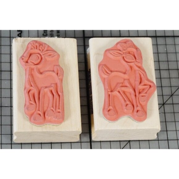 Clarise + Rudolph Reindeer Christmas Rubber Stamp Stampabilities ER1011, ER1012 - Picture 2 of 4